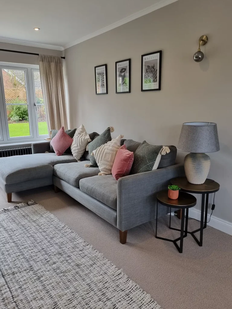 Living room with soft furnishings